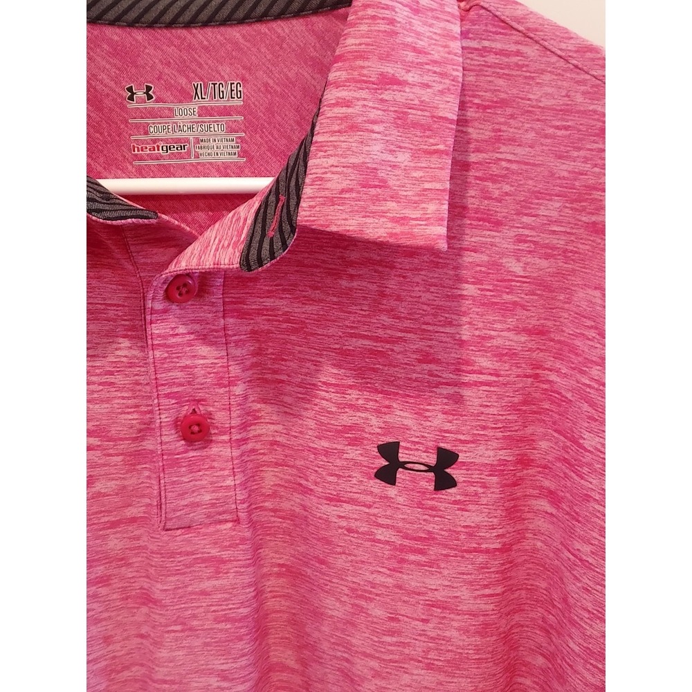 Under Armour Heat Gear Mens XL Shirt Playoff Polo Red  Golf Rugby - Picture 2 of 4